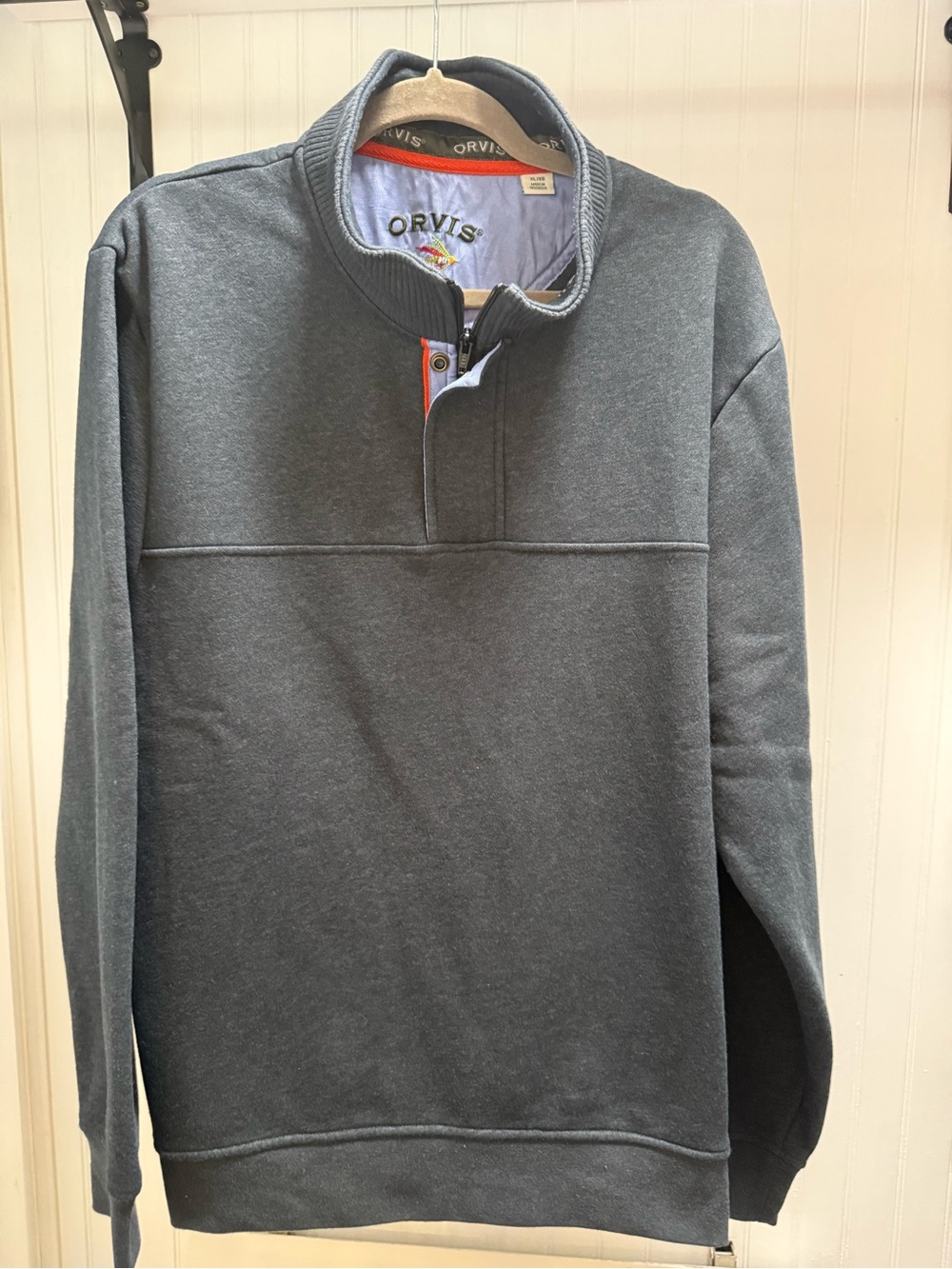 Orvis Dark Charcoal Gray Quarter-Zip Pullover